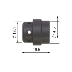 Teknisk ritning som visar en Gasspridare SGB 240 A / 240 W (MB24) med specifika mått: diameter 13,1 mm, diameter 14,5 mm och längd 19,5 mm.